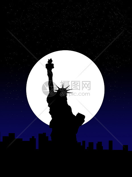 自由女神像与纽约市地标财产纪念碑女士景观历史女性月亮坡度建筑物图片