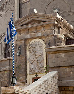 开罗科普特基督教区的圣乔治雕像图片