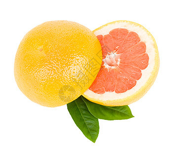 用叶子切红葡萄油红色水果食物绿色橙子白色果皮圆圈甜点黄色图片