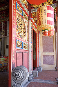 中国寺庙入口历史文化传统灯笼崇拜庆典神社旅行精神建筑图片