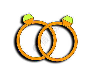 结婚戒指金子婚姻订婚庆典二维仪式蜜月夫妻婚礼概念图片