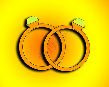 结婚戒指订婚仪式金子二维婚礼首饰插图夫妻蜜月庆典图片
