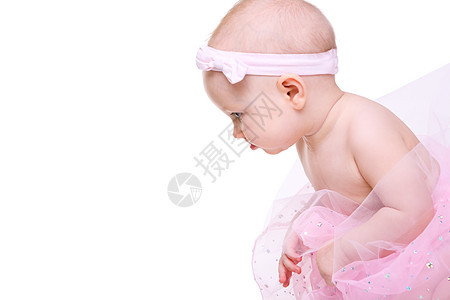 婴儿芭蕾舞女婴优雅女性演员舞蹈女孩喜悦幸福粉色白色水平图片