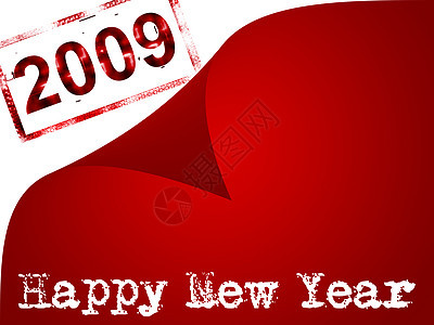 新年快乐庆典卡片红色季节性背景图片