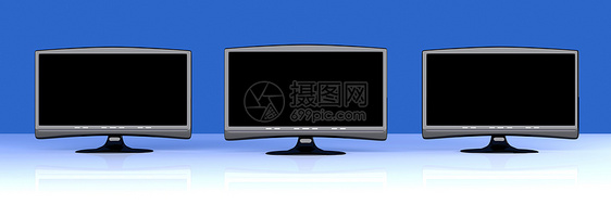 三台HDTV电子产品家庭晶体管硬件技术展示播送电影剧院电脑图片