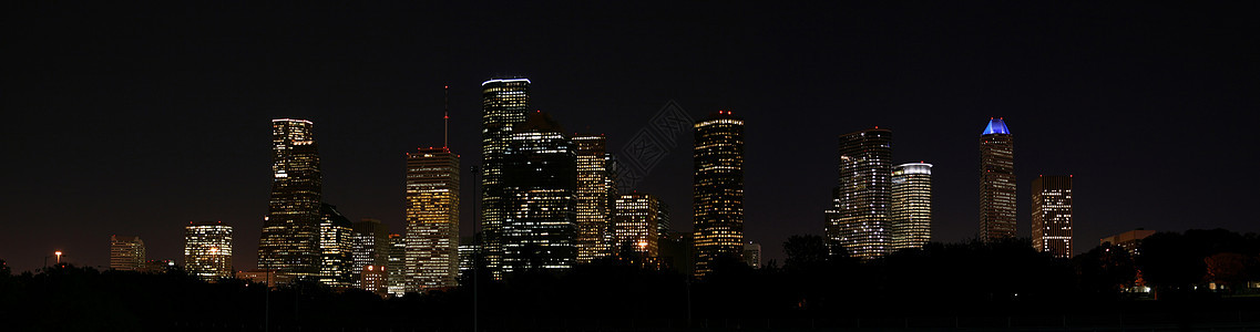 下城休斯顿 德克萨斯州夜间图片