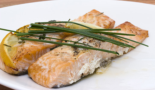 烤鲑鱼营养香葱玫瑰食物蔬菜海鲜饮食餐厅美食粉色图片