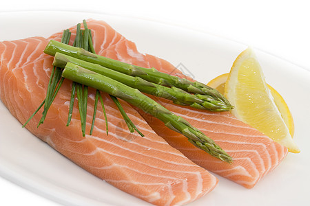 鲑鱼和白厨师玫瑰厨房饮食餐厅食物蔬菜粉色美食海鲜图片