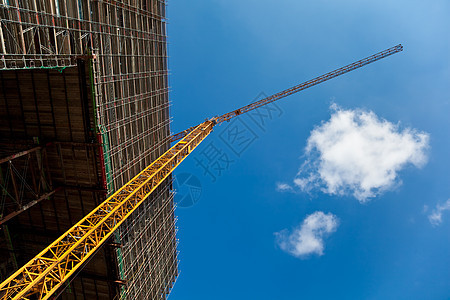 建筑工地脚手架构造工程起重机建筑物城市项目财产金属生长图片