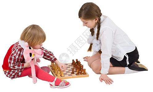 女童教学女孩下象棋图片