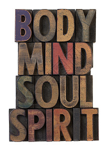 身体 心 心灵 灵魂 精神和旧木柴型的精神图片