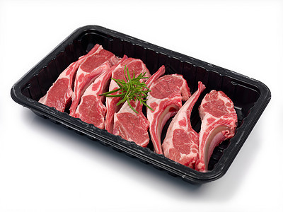 羊排肉托盘零售塑料白色羊肉红色图片