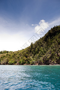 热带热带海滩旅游风景天堂天空蓝色情调假期森林绿色海洋图片