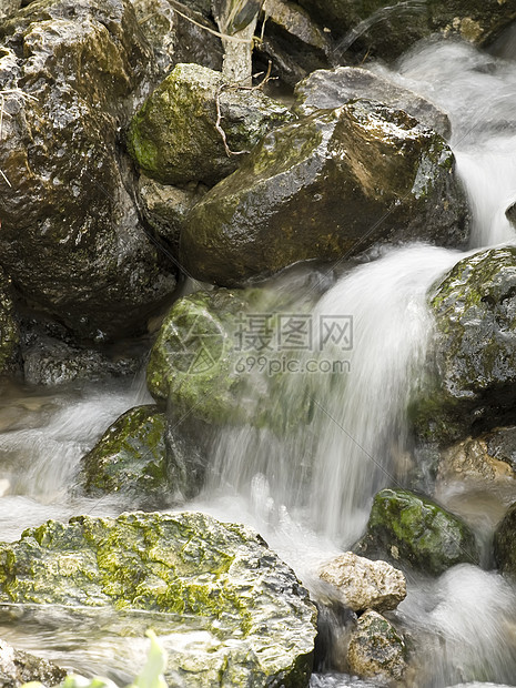 泉水流动冒险风景乡村农村藻类石头岩石角落溪流图片