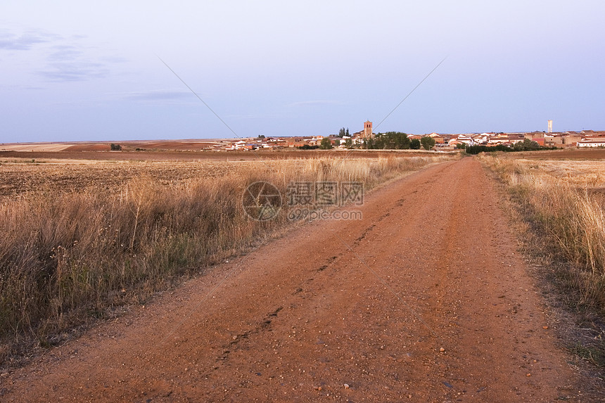 农村乡村公路路面土地农业路线越野小路孤独国家收成水平图片