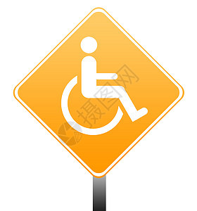 已禁用符号运输轮椅警报广告图形化钻石橙子医疗指示牌路标图片