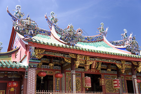 中国寺庙旅行精神红色宗教佛教徒灯笼庆典神社崇拜建筑图片