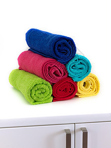 彩色浴室毛巾淋浴温泉纤维奢华折叠面巾洗衣店织物棉布家居图片