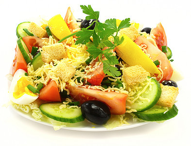 新鲜沙拉盘子早餐低脂肪午餐餐厅菜单植物美食食物蔬菜图片