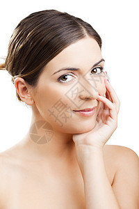 美丽女性皮肤微笑福利护理黑发治疗快乐青年化妆品图片