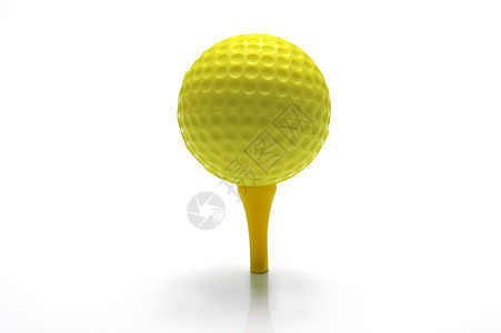 高尔夫球球白色球座运动黄色夫球背景图片