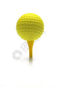 高尔夫球球球座白色黄色夫球运动背景图片