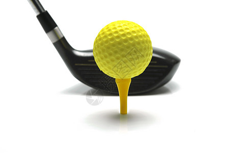 脱队白色黄色球座运动高尔夫球图片