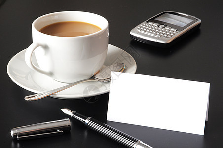 咖啡杯和纸质复印空间笔记饮料咖啡店早餐办公室笔记纸商业白色牛奶床单图片