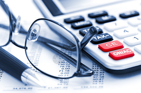 计税笔和眼镜报告框架财政电子产品数字镜片键盘会计收益数学图片