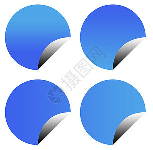 空白蓝色贴贴标签按钮边缘商业圆形插图图形化广告坡度图片