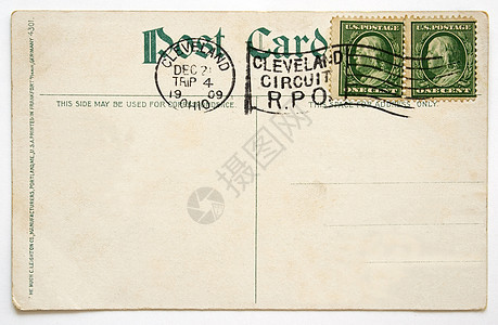 明信片古董邮政棕色乡愁邮票卡片老化空白打印邮资图片
