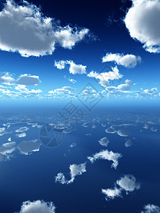 反射天空白色日光景观反光地平线多云蓝色气氛图片