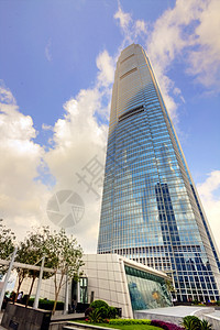 在蓝天背景上建造现代建筑Name天空镜子城市商业蓝色窗户公司玻璃市中心反射图片