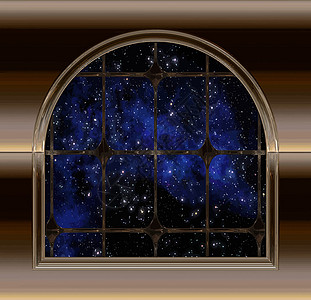 向外望向空间或夜空的窗口自由科幻天空小说窗户科学图片