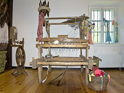 织物中纬线木头古董羊毛工艺工具历史细绳乡村艺术图片