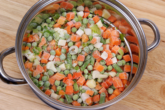 冷冻蔬菜菜花白色蔬菜玉米青豆产品桌子餐厅图片