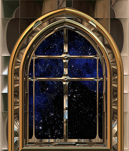 向外望向空间或夜空的窗口窗户天空科幻科学自由小说图片