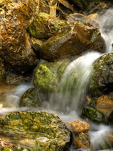 泉水岩石乡村石头溪流冒险闲暇流动角落藻类风景图片