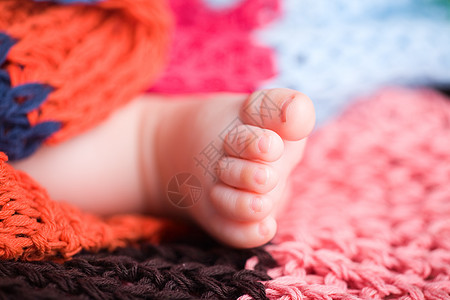 婴儿脚手工童年配饰针织孩子儿童毯子图片