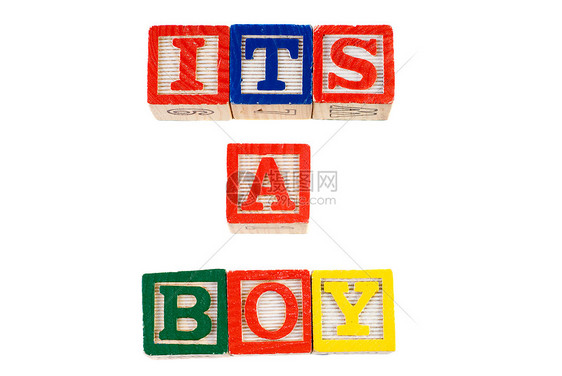 一个男孩立方体幼儿园学习童年婴儿积木教育白色玩具蓝色图片