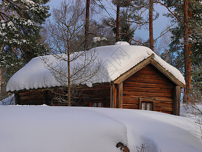芬兰旧农舍建筑木头财产建筑学历史性窗户农业小屋乡村农场图片