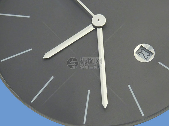 时钟脸手表反射商业金属灰色蓝色小时时间图片