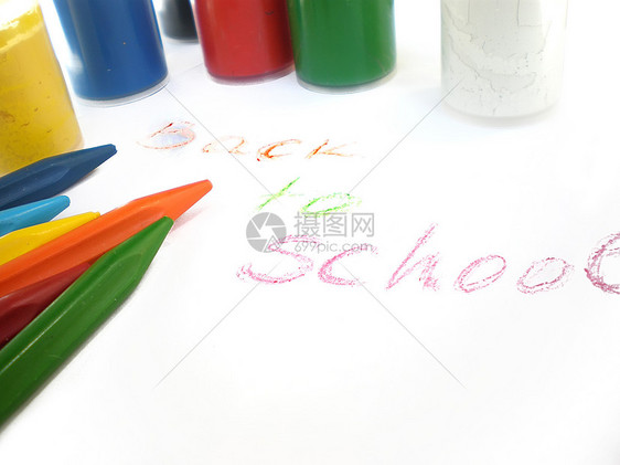 水色和蜡笔幼儿园闲暇圆圈白色工具色调绘画水彩画圆形艺术图片
