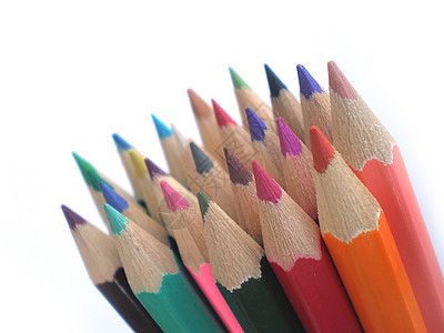 彩色铅笔配件幼儿园艺术白色爱好染色蜡笔木头静物圆圈图片