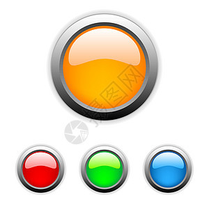 光滑按钮电脑阴影橙子玻璃网站技术反射插图塑料蓝色图片
