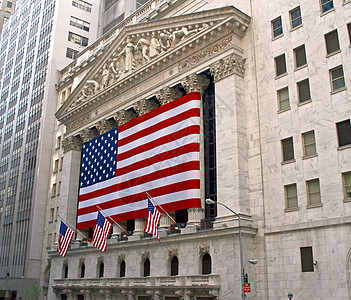 纽约证券交易所银行业吸引力商业投资公司库存木板全球街道中心图片