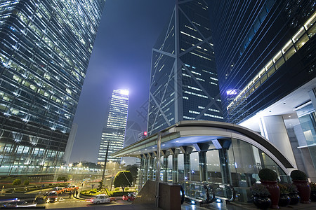 香港岛上现代摩天大楼的建造玻璃建筑天空市中心蓝色建筑学窗户镜子反射办公室图片