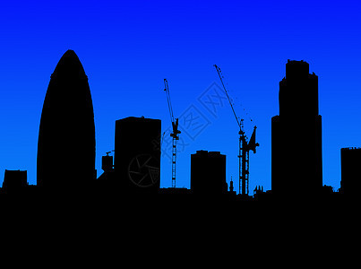 伦敦Silhouette天线工业天空起重机黄瓜建筑学建筑建筑物景观黑色摩天大楼图片