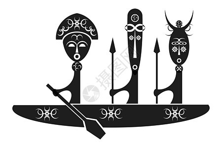 非洲勇士黑色绘画国王魔法图形化插图标识艺术面具图片