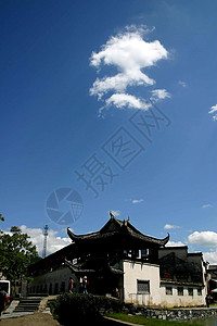 中国 黄山 日相县 西迪 旅游 景点马头墙传统住宅防火墙建筑学村庄蓝天白云图片